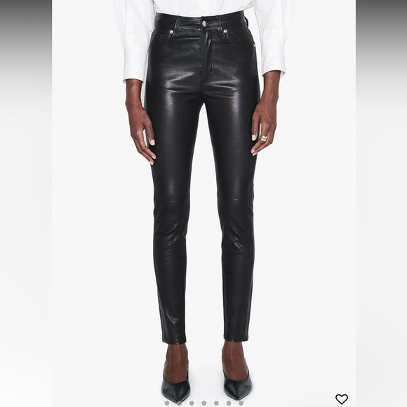 Anine Bing Jagger black leather pants, NWT size 32 (US 0/2) - Picture 2 of 5